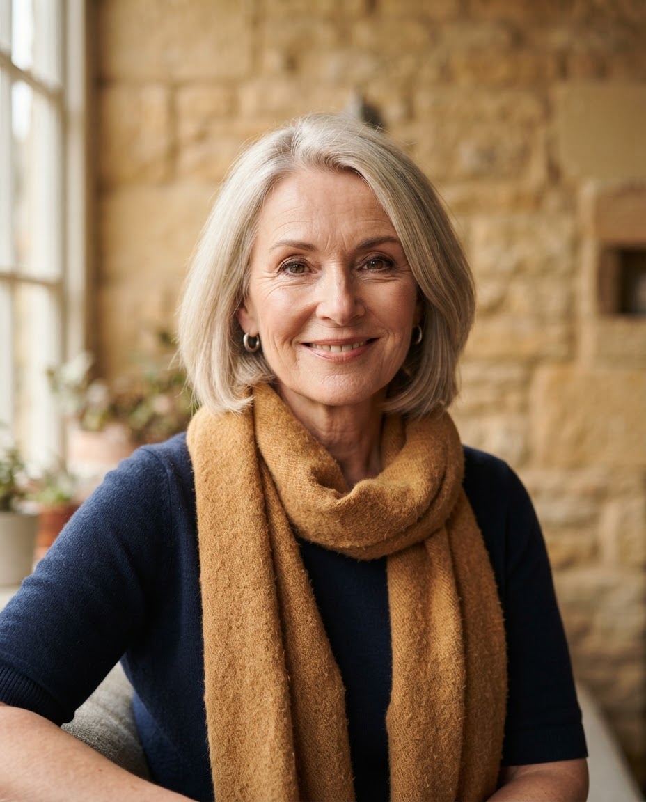 Harriet Cole, content design strategist, in a warm stone studio