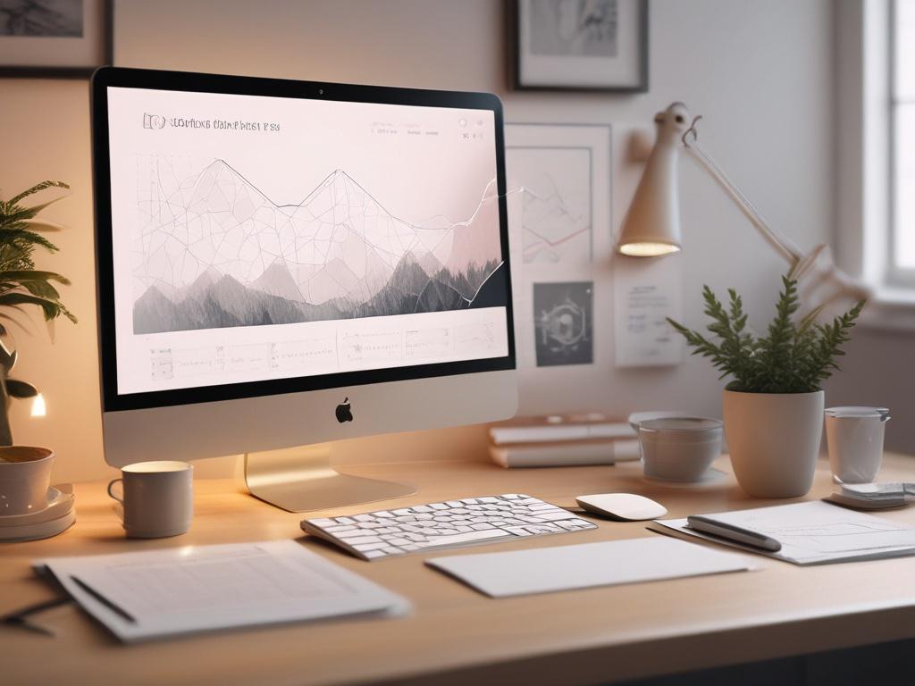 a person designing a landing page on a computer, with