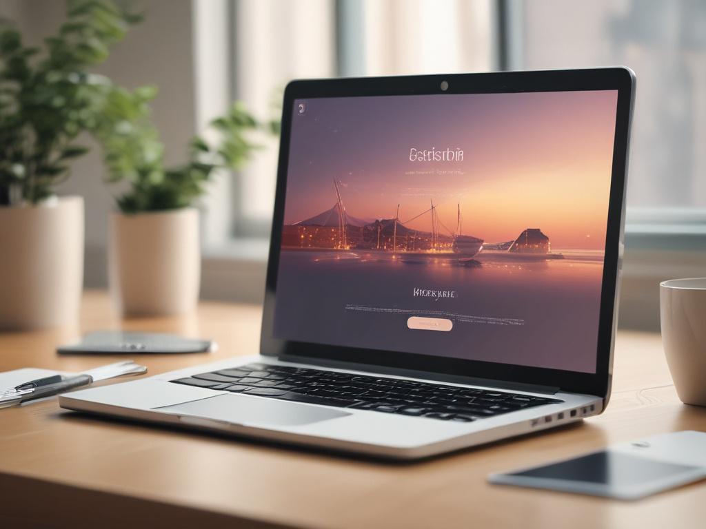 a laptop displaying analytics and metrics of a landing page,