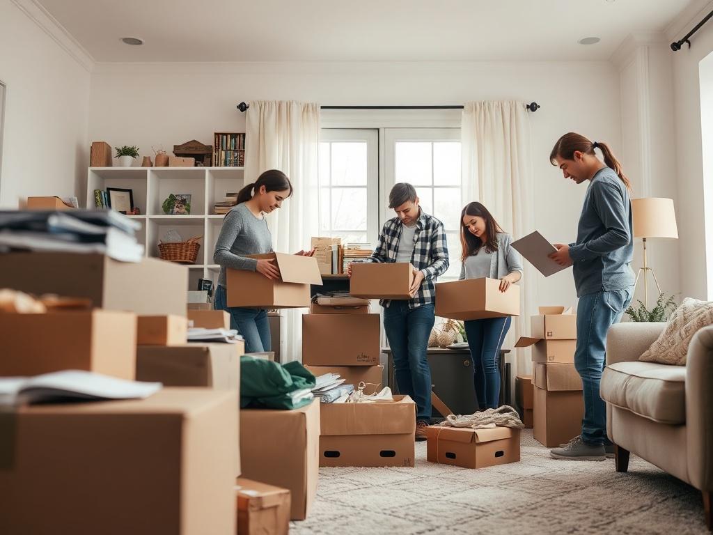 A close up shot of a professional team organizing items