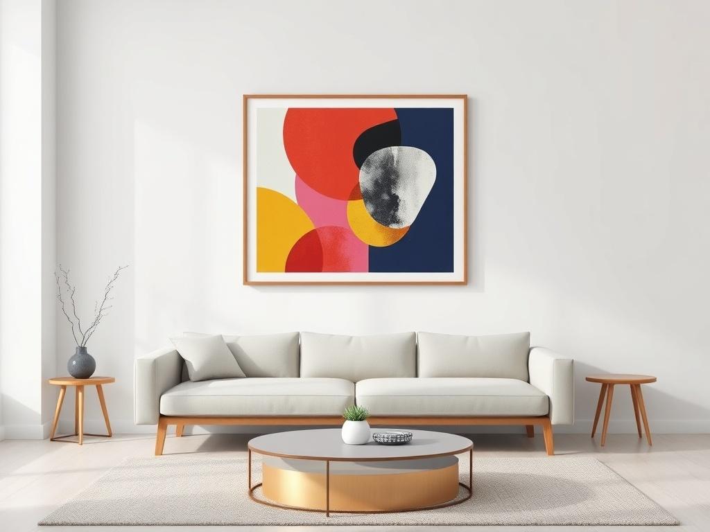 A high resolution digital art print displayed in a minimalist,