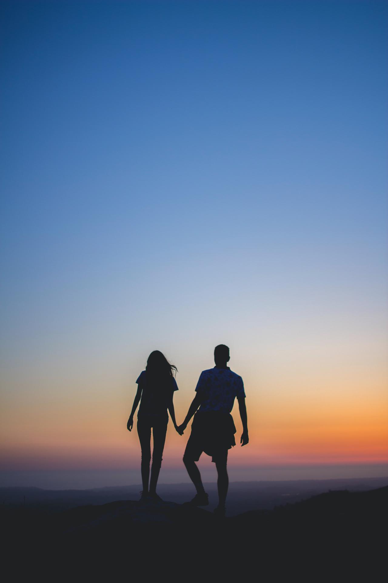 Sunset beach couple