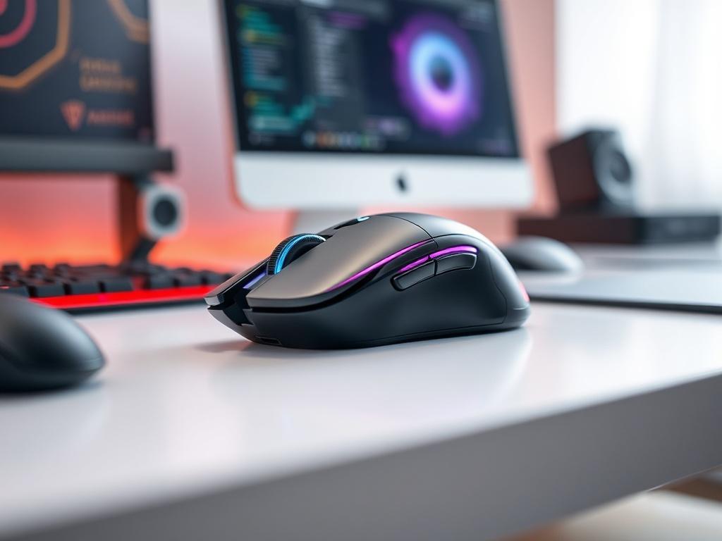 A close up shot of a sleek wireless gaming mouse