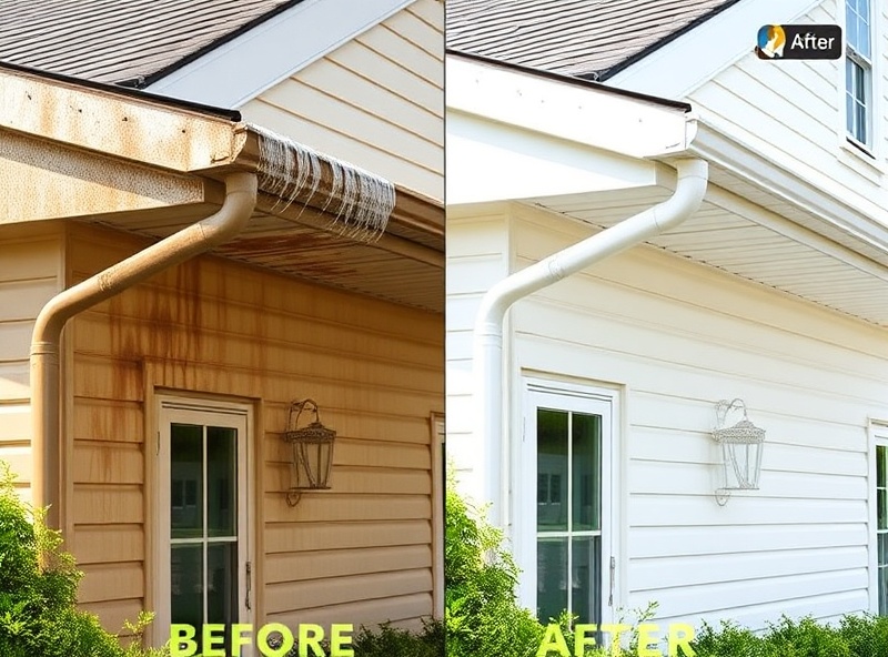 Pressure washing and gutter cleaning results