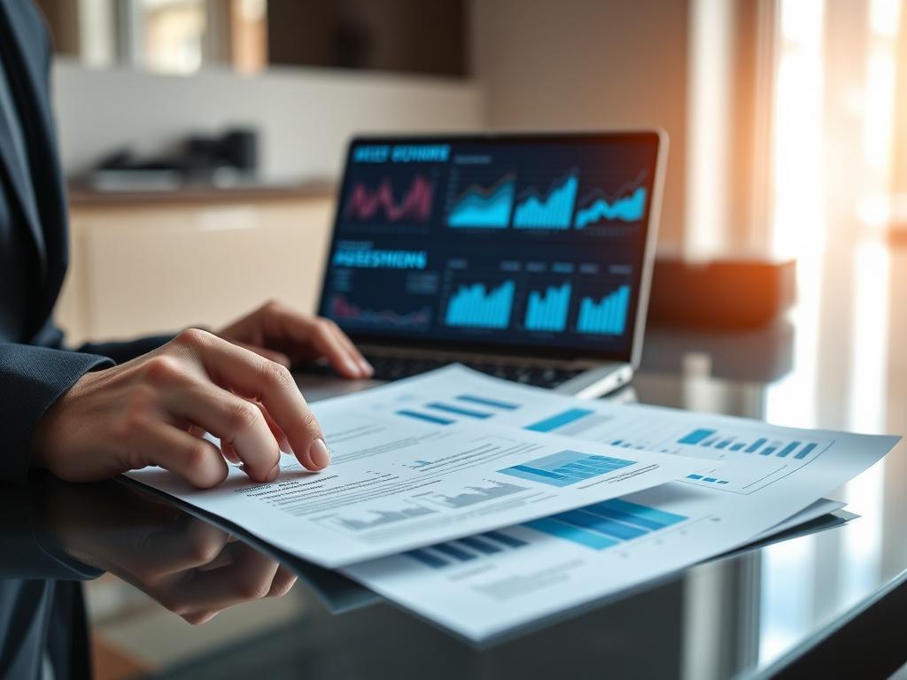 A close up shot of a professional reviewing cybersecurity assessment