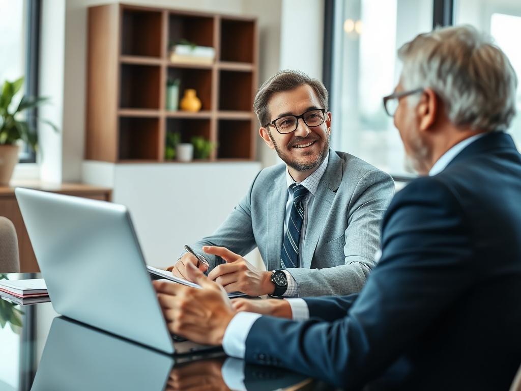 A close up shot of a tax consultant engaging in
