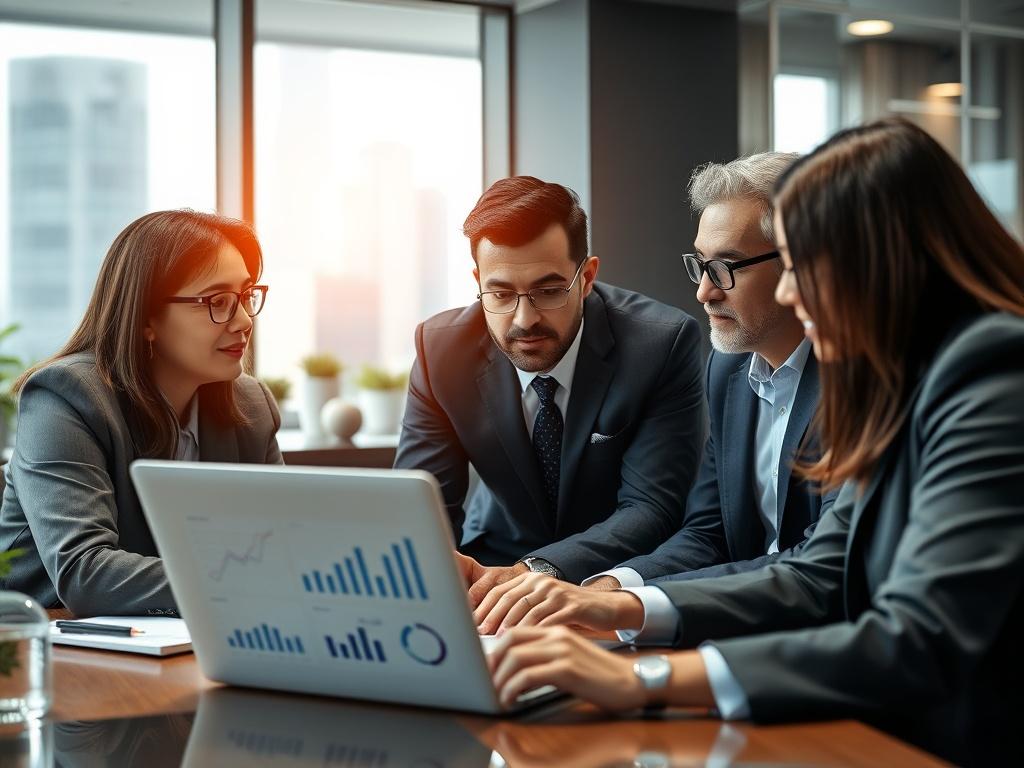 A professional close up shot of a business meeting in