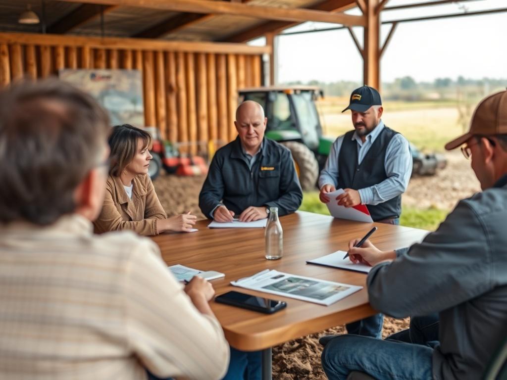 A hyper realistic image of a partnership meeting between community