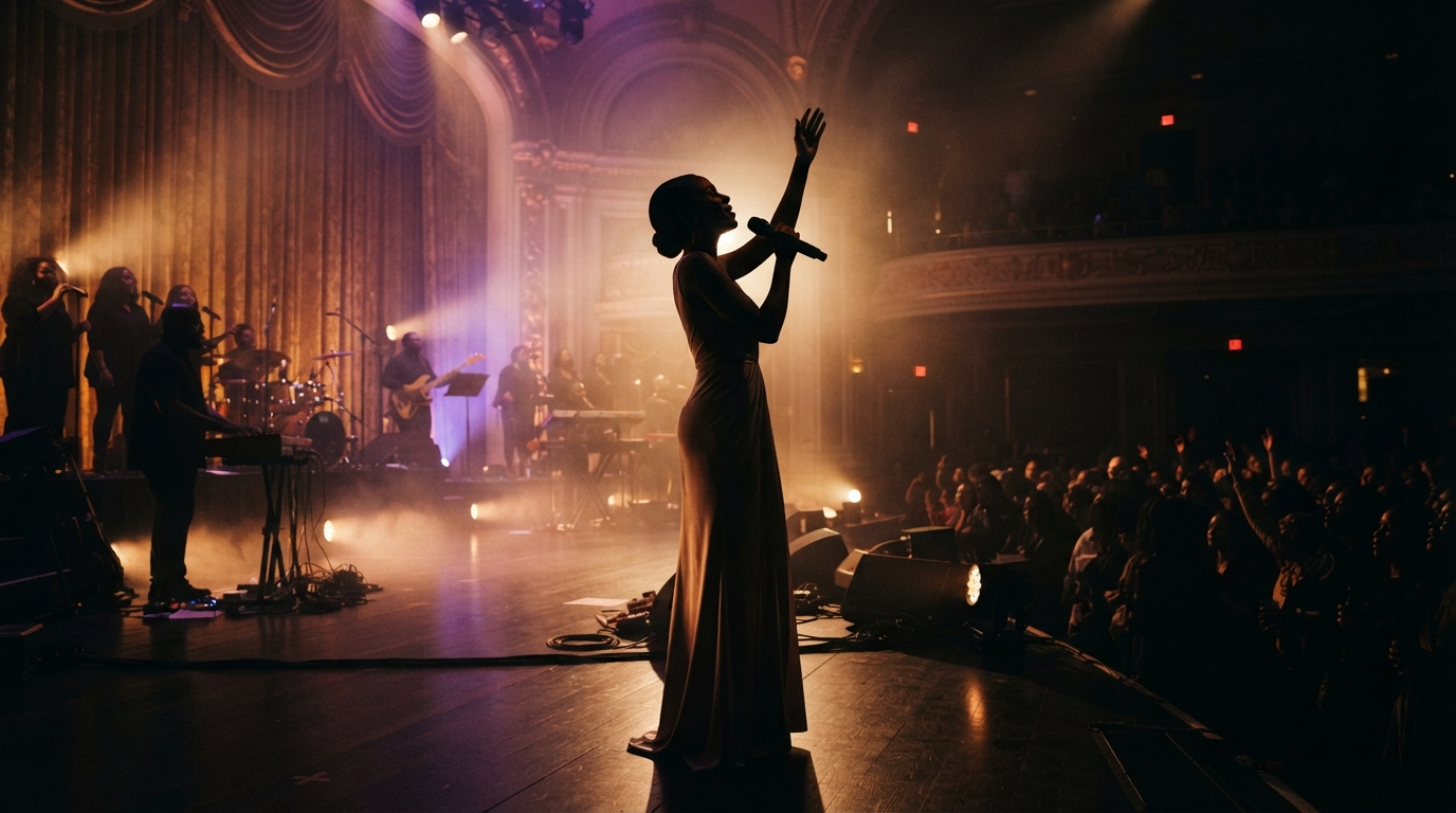 Lady Saundra on stage