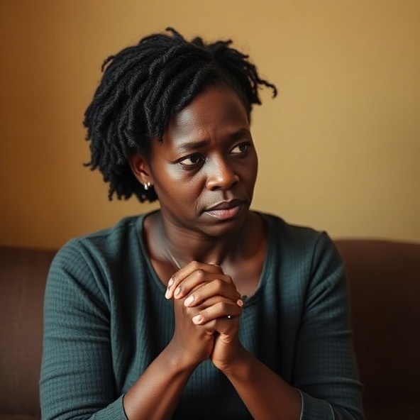 African woman experiencing mental health distress