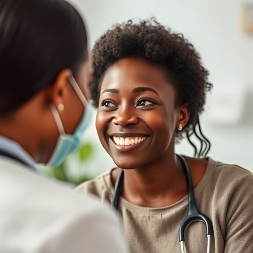 Patient in follow-up care session with healthcare provider