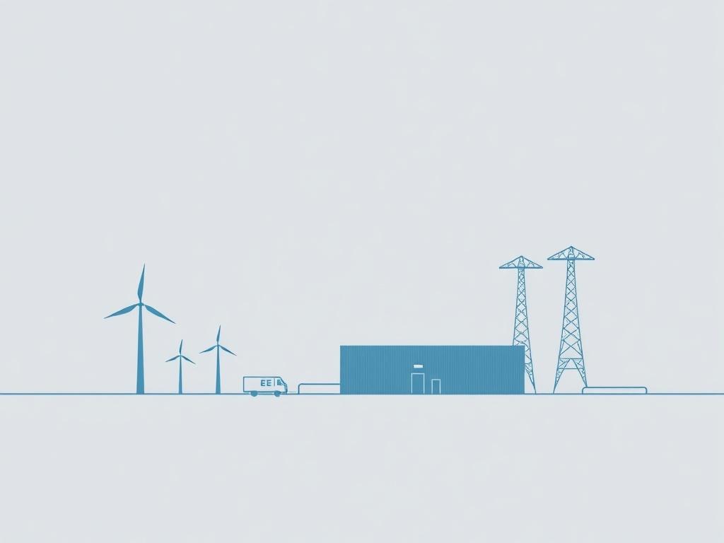 A minimalist and high-resolution image representing the themes of Defence, Energy, Artificial Intelligence, and Critical Infrastructure. The image should showcase a single, strong visual element related to one of these sectors, like a secure facility or a high-tech energy solution, with clean lines and negative space to emphasize clarity. The background should be subtle and muted, focusing on the essential elements to convey strength and resilience.