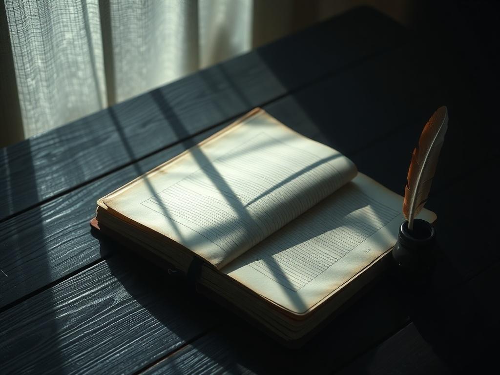 A high resolution image of a mysterious ledger resting on