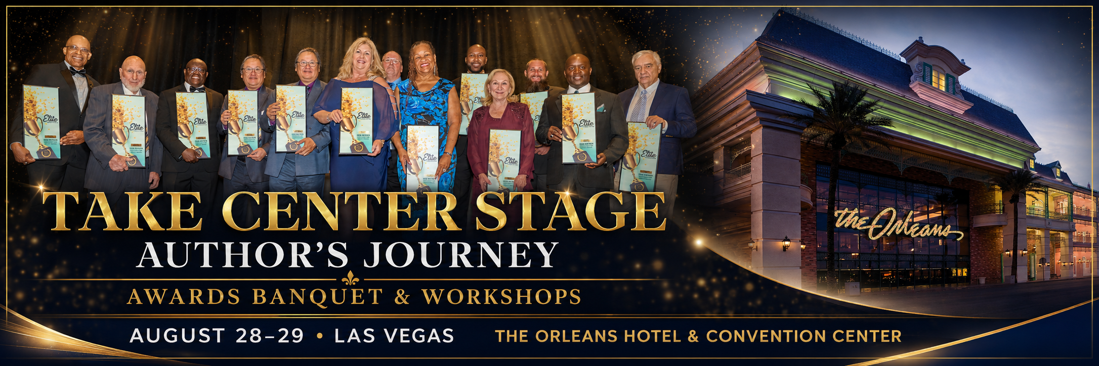Take Center Stage Author Awards Banner