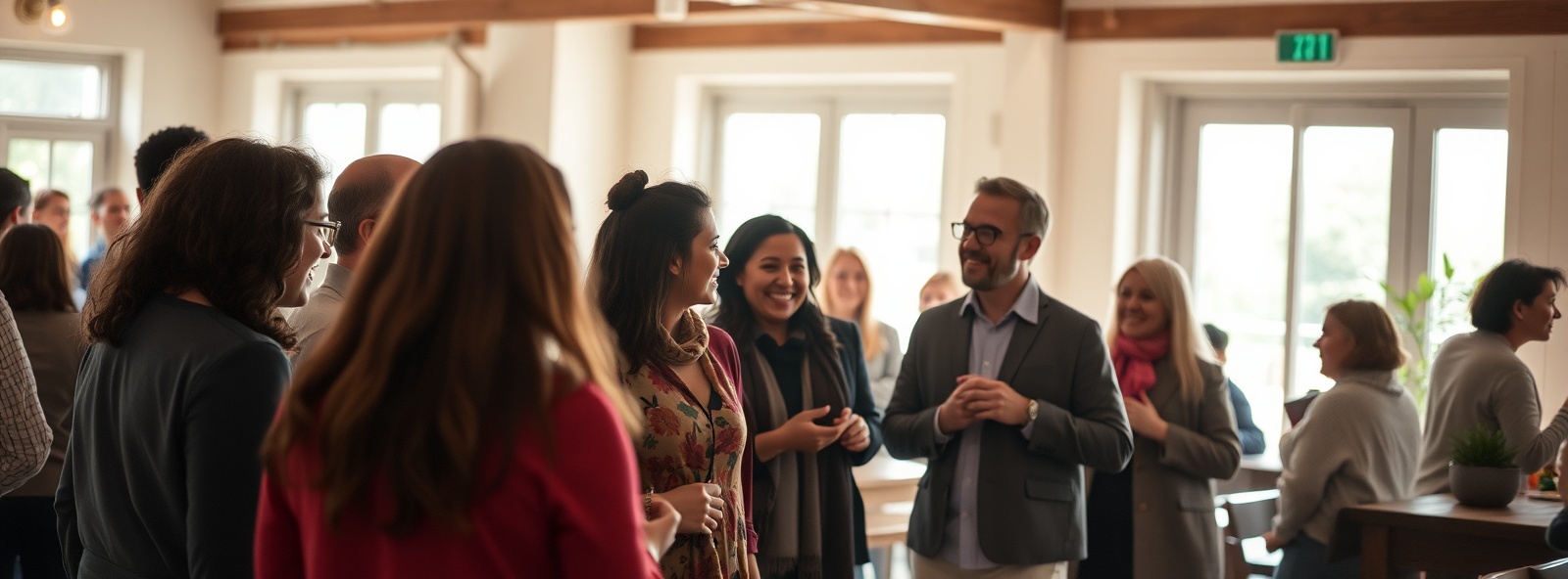 Mensen in gesprek en samenkomst