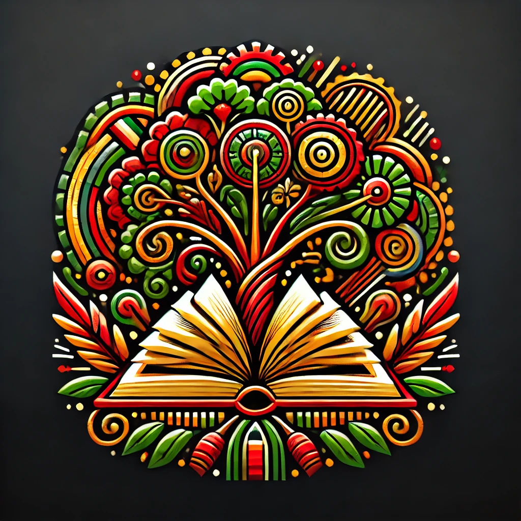 dall·e 2025-03-16 19.46.15 - a highly detailed and vibrant logo for an african american online bookstore. the design incorporates rich cultural elements with red, green, and yello.webp