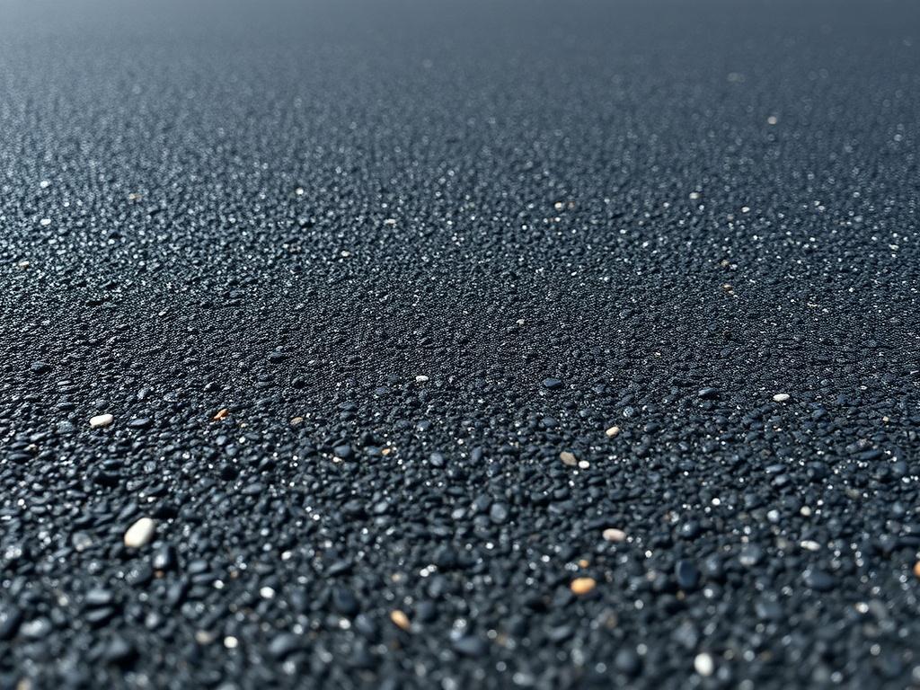 A close up shot of a freshly sealed asphalt driveway,