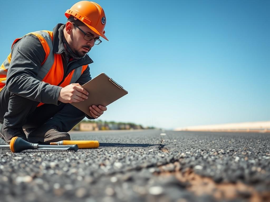 A close up shot of a professional inspecting a weathered
