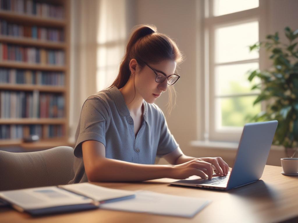 a student choosing a tutoring schedule on a laptop, soft