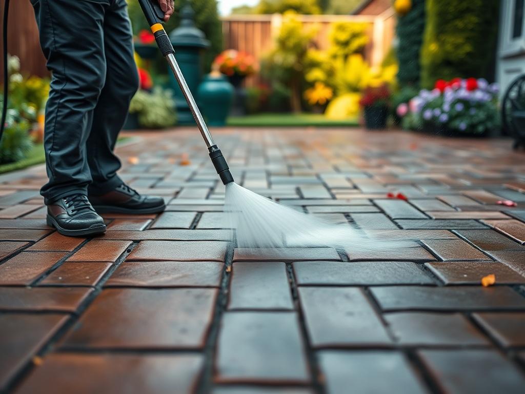 A close up shot of a professional cleaner using a