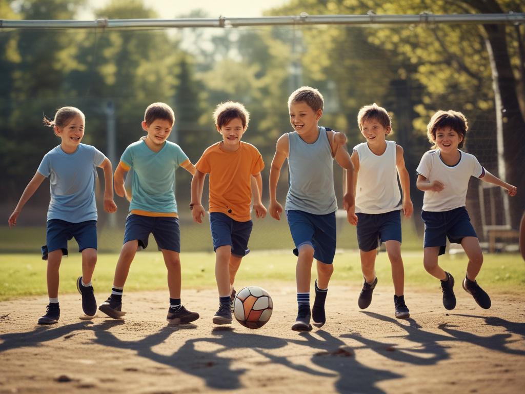 A high resolution image showcasing a group of children participating
