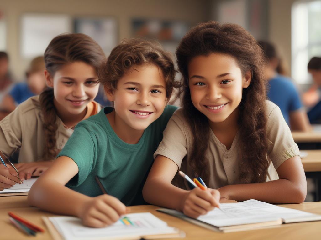 A high resolution image of a classroom filled with engaged