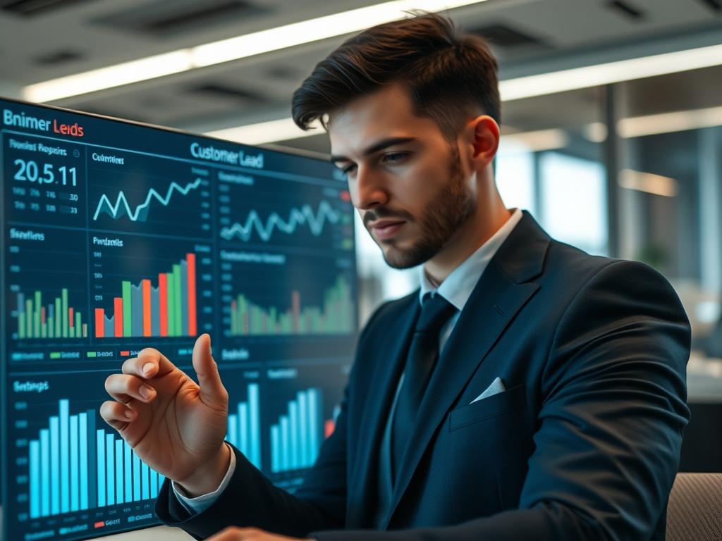 A close up shot of a business professional reviewing customer