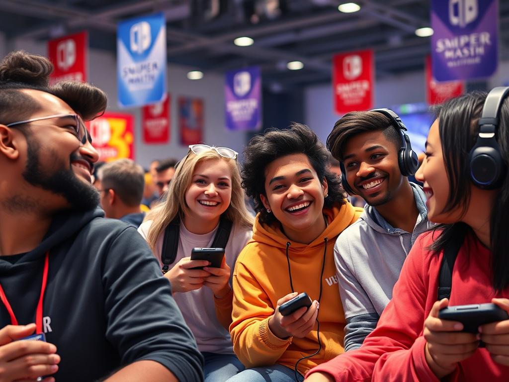 A heartwarming image capturing the essence of community gaming, showing