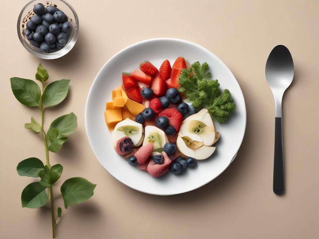 Create a realistic high-resolution photo that visually captures the concept of “Frukost som håller dig mätt längre – utan socker.” The composition should be simple and clear, featuring a single subject: a beautifully plated, wholesome breakfast bowl filled with vibrant and fresh ingredients. Include items such as Greek yogurt, mixed nuts, chia seeds, and colorful berries, all artfully arranged to convey freshness and nutrition. 

The background should be minimalistic and softly blurred, using natural light 