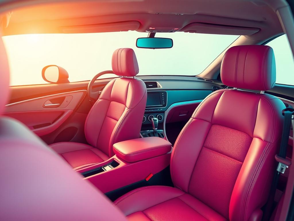 An inviting car interior, freshly cleaned with spotless upholstery and