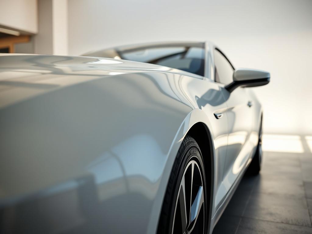 A pristine car parked in a sunlit area, showcasing its
