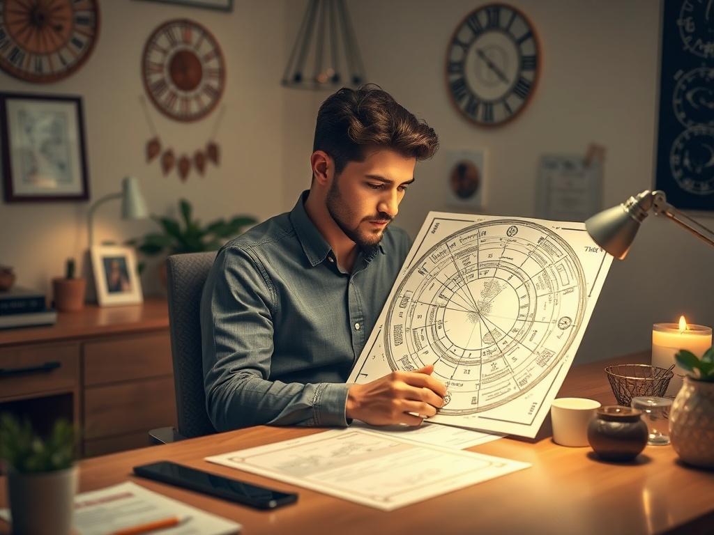 An individual seated at a desk, looking thoughtfully at a
