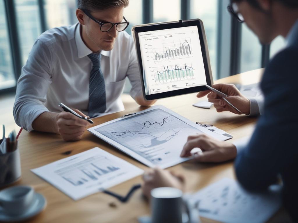 A close up shot of a financial advisor discussing strategies