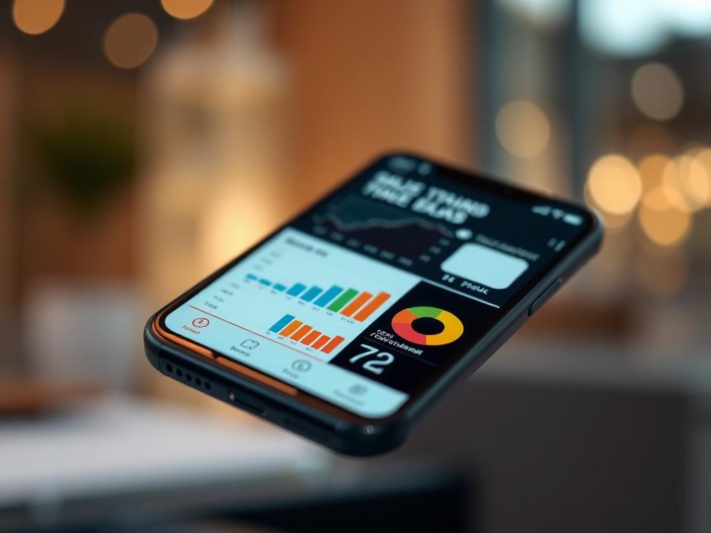 A close up shot of a smartphone displaying a sales