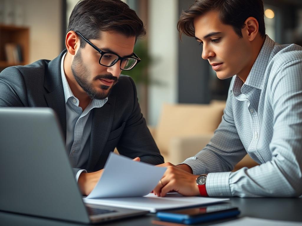 A close up shot of a business consultant engaging with