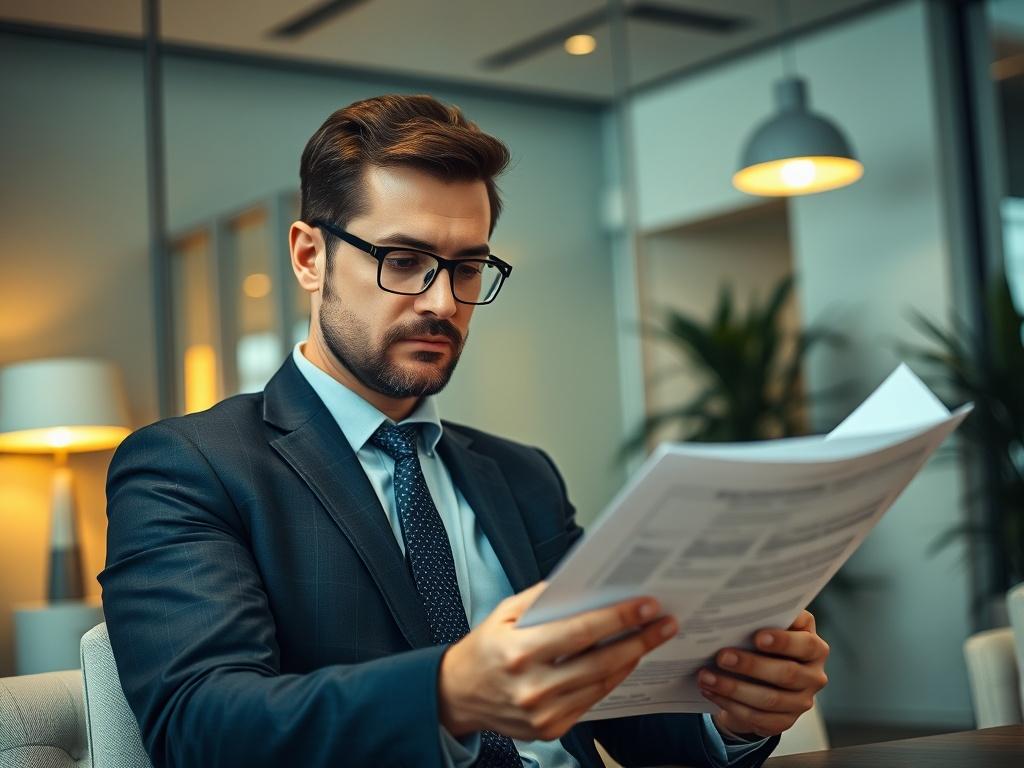 A close up shot of a professional tax consultant reviewing