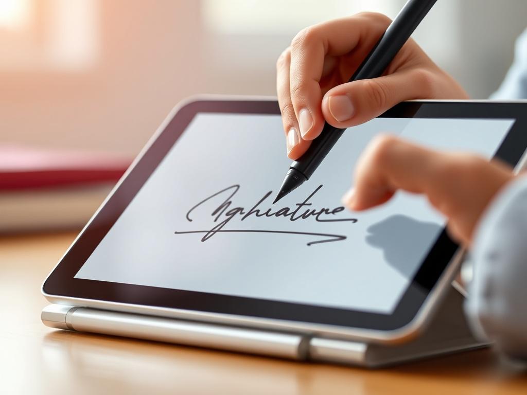 A high resolution image of a digital signature being created