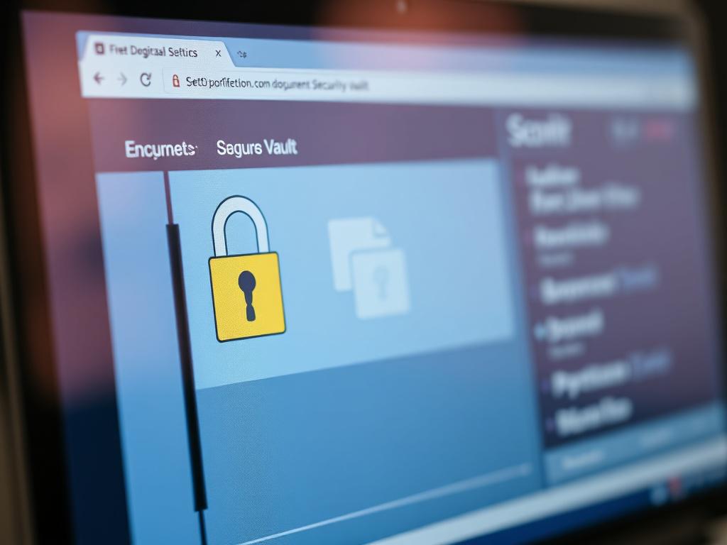 A close up shot of a secure digital vault interface