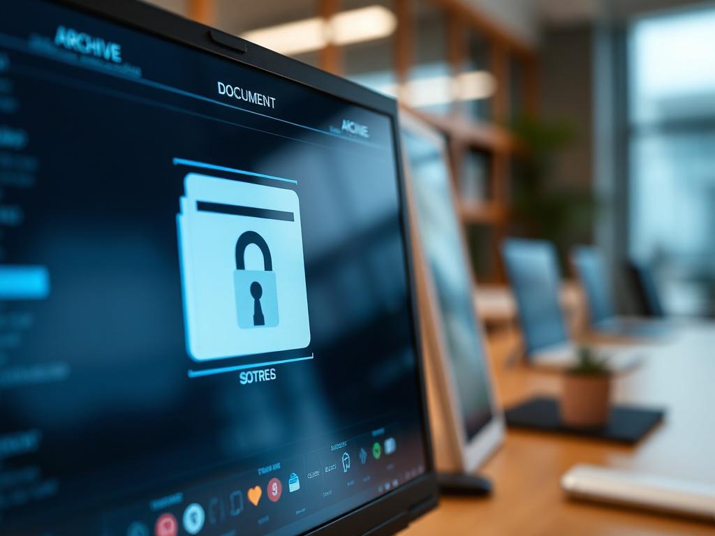 A close up shot of a secure digital archive interface