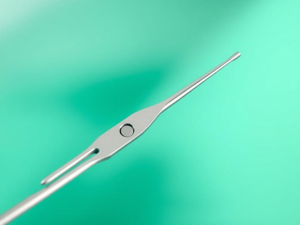 A detailed close up of a surgical needle holder made