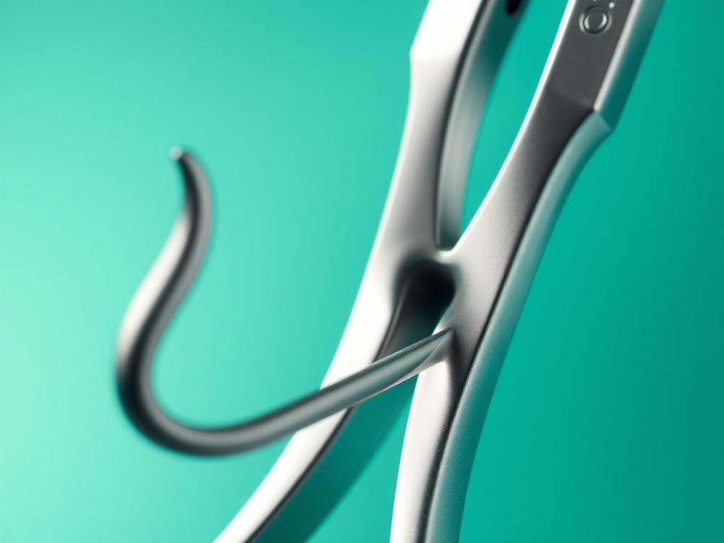 A hyper realistic close up of dental extraction forceps made