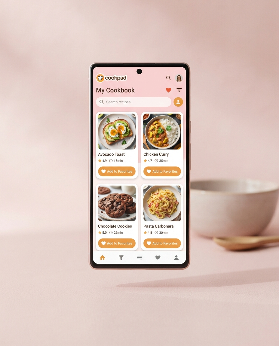 Simmer recipe manager app interface on a smartphone
