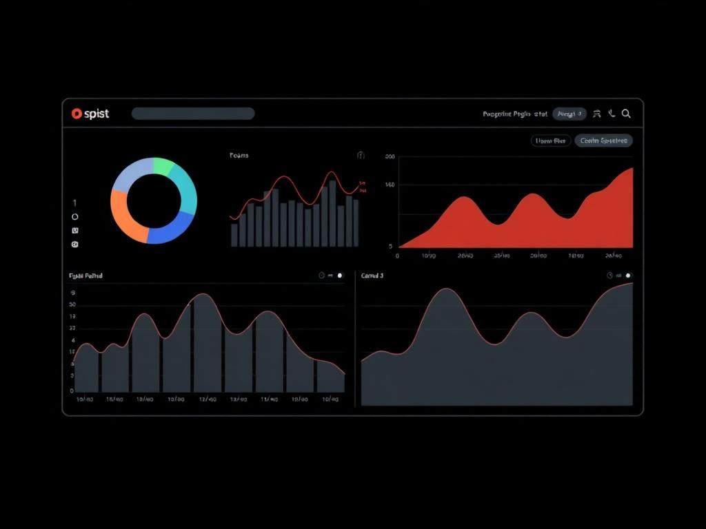 A high resolution image illustrating a digital analytics dashboard with