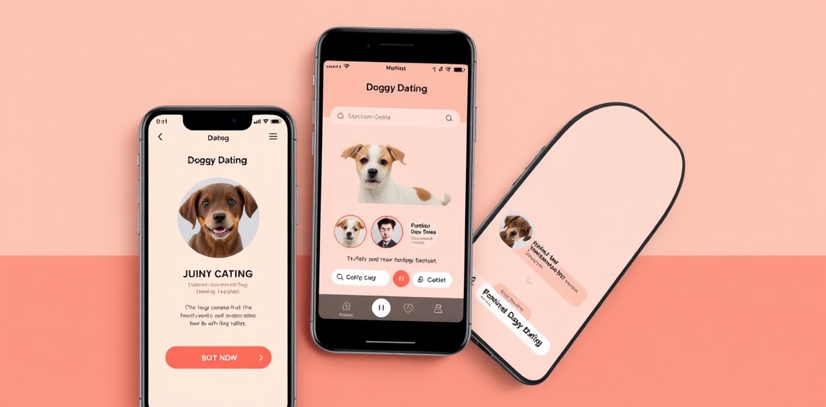 Doggy Dating App Screenshots - Profile, Matching, and Chat