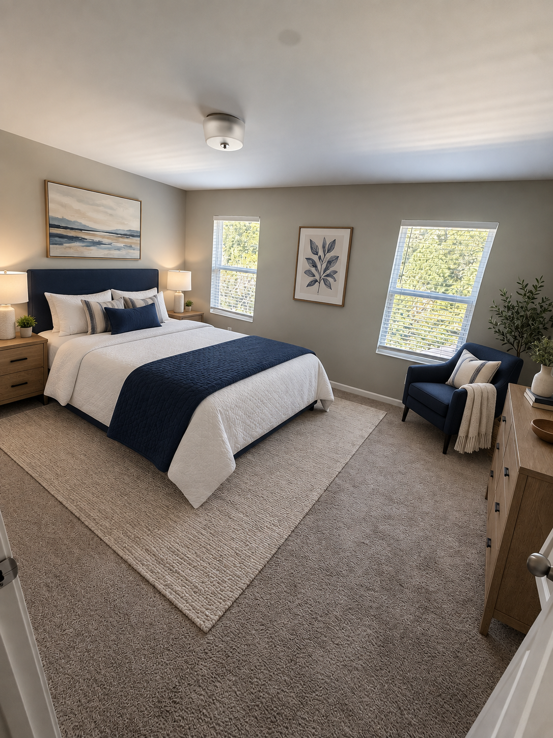Private bedroom in a residential home with an individual door lock