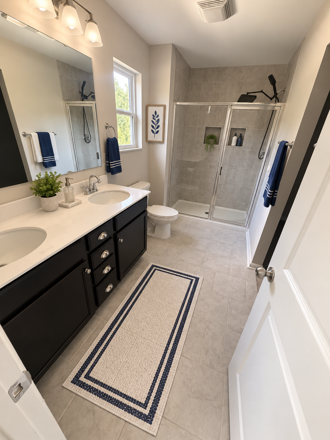 Clean shared bathroom in the residence