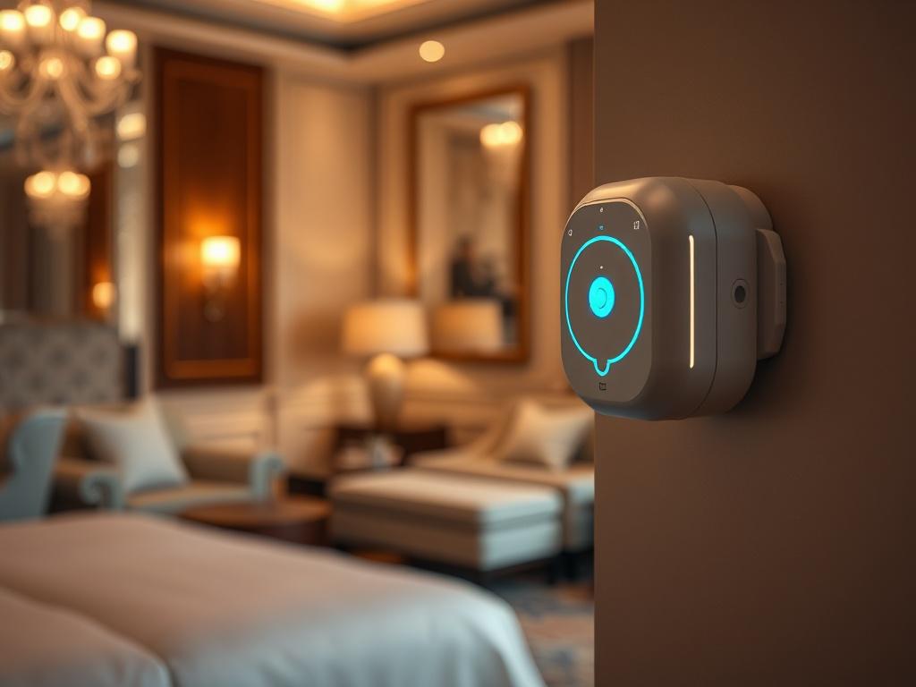 A close up shot of a smart sensor device mounted