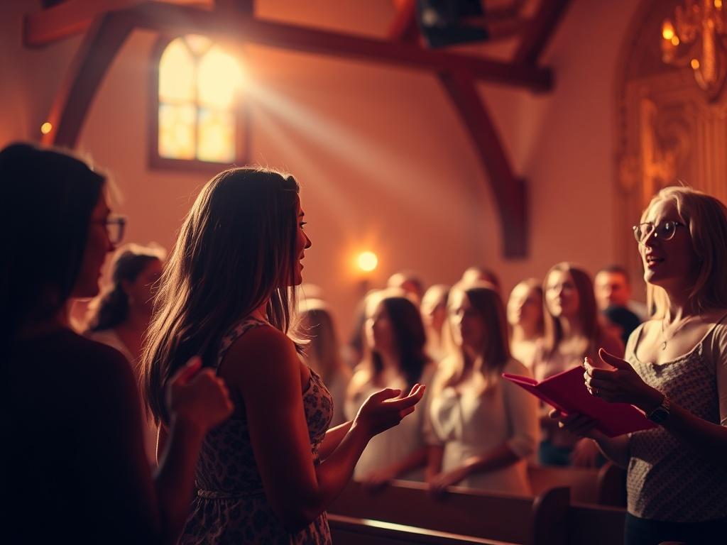 A lively Sunday worship service at Friendship Wesleyan Church, with