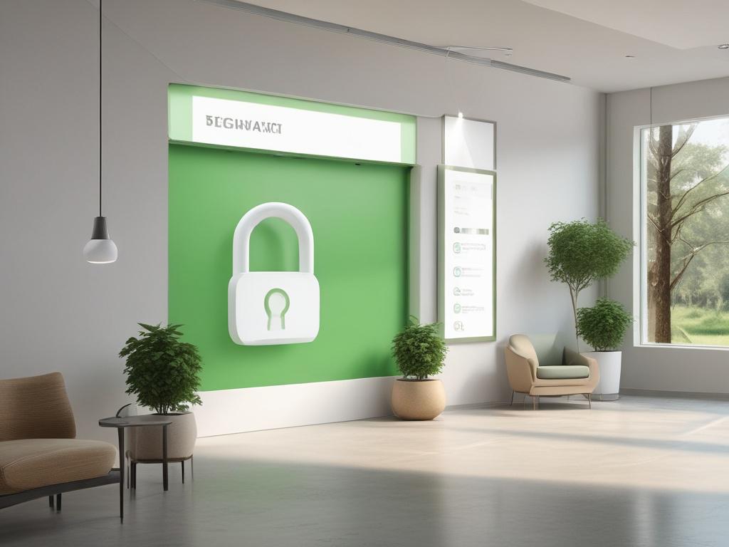 a secure digital login interface with a green and white