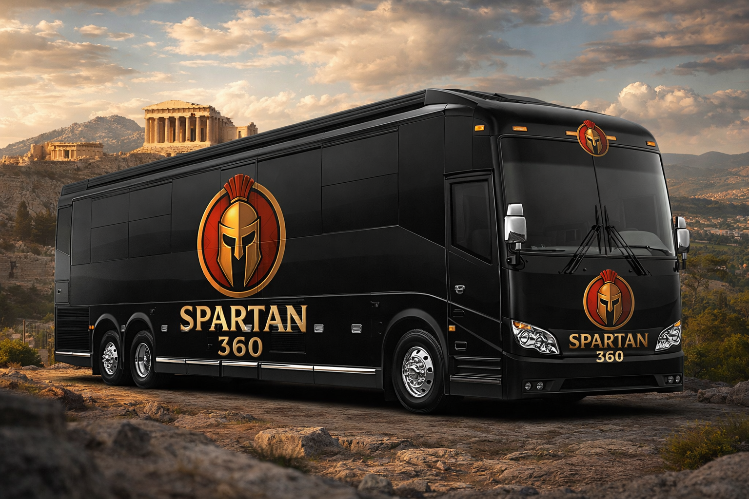 Luxury RV with Spartan 360 Logo - Spartan 360 Protection